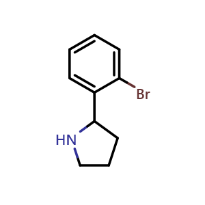 Chemical structure of 2-(2-Bromophenyl)pyrrolidine , CAS 129540-24-5, AChemBlock P41785