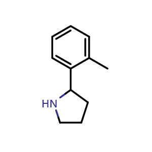 Chemical structure of 2-(2-Methylphenyl)-pyrrolidine , CAS 129540-23-4, AChemBlock P41786