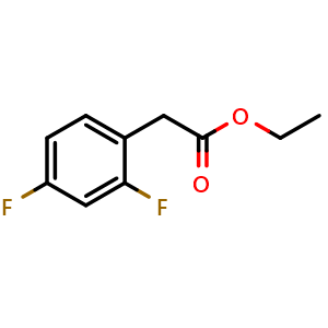 Chemical structure of 2,4-Difluorobenzeneacetic acid ethyl ester , CAS 129409-54-7, AChemBlock P41791