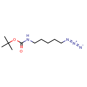 Chemical structure of (5-Azidopentyl)carbamic acid tert-butyl ester , CAS 129392-86-5, AChemBlock P41793