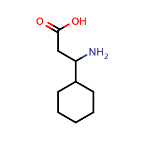 Chemical structure of b-Aminocyclohexanepropanoic acid , CAS 129042-71-3, AChemBlock P41804