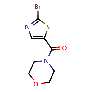 Chemical structure of (2-Bromo-5-thiazolyl)-4-morpholinylmethanone , CAS 1290136-88-7, AChemBlock P41807