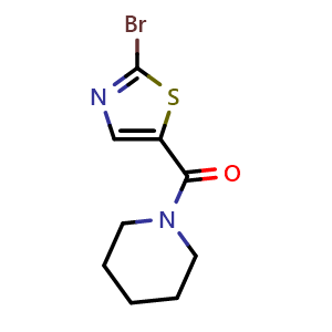 Chemical structure of (2-Bromo-5-thiazolyl)-1-piperidinylmethanone , CAS 1290136-85-4, AChemBlock P41808