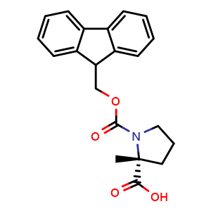 Chemical structure of 1-Fmoc-2-methyl-D-proline , CAS 1286768-33-9, AChemBlock P41813
