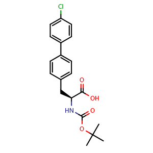 Chemical structure of N-Boc-4-(4-Chlorophenyl)-L-phenylalanine , CAS 1282042-74-3, AChemBlock P41825