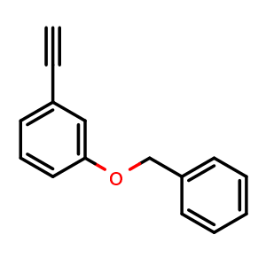 Chemical structure of 1-Ethynyl-3-(phenylmethoxy)-benzene , CAS 128133-59-5, AChemBlock P41826