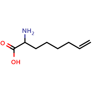 Chemical structure of 2-Amino-7-octenoic acid , CAS 1274891-85-8, AChemBlock P41837