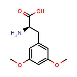 Chemical structure of 3,5-Dimethoxy-D-phenylalanine , CAS 1272738-79-0, AChemBlock P41850