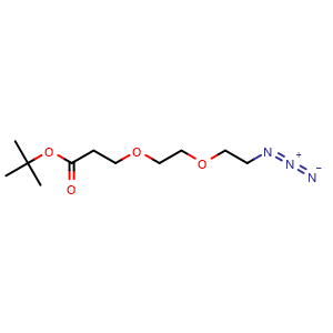 Chemical structure of N3-PEG2-CH2CH2COOtBu , CAS 1271728-79-0, AChemBlock P41854