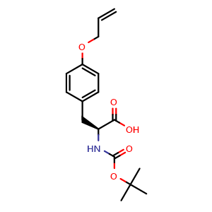 Chemical structure of Boc-O-allyl-L-tyrosine , CAS 127132-38-1, AChemBlock P41855