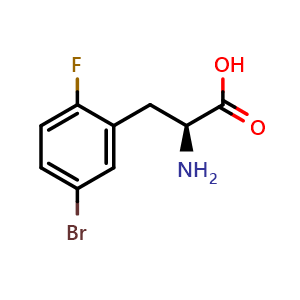 Chemical structure of 5-Bromo-2-fluoro-L-phenylalanine , CAS 1270266-32-4, AChemBlock P41863