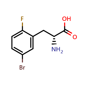 Chemical structure of 5-Bromo-2-fluoro-D-phenylalanine , CAS 1269836-19-2, AChemBlock P41876