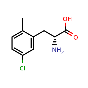 Chemical structure of 5-Chloro-2-methyl-D-phenylalanine , CAS 1269833-11-5, AChemBlock P41877