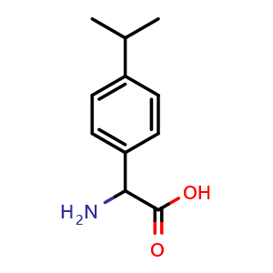 Chemical structure of 2-Amino-2-(4-isopropylphenyl)acetic acid , CAS 126746-20-1, AChemBlock P41888