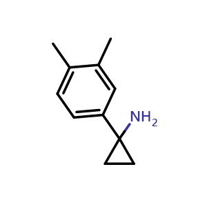 Chemical structure of 1-(3,4-Dimethylphenyl)cyclopropanamine , CAS 1266126-30-0, AChemBlock P41899