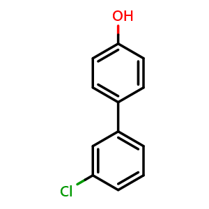 Chemical structure of 3'-Chloro-biphenyl-4-ol , CAS 126485-57-2, AChemBlock P41902