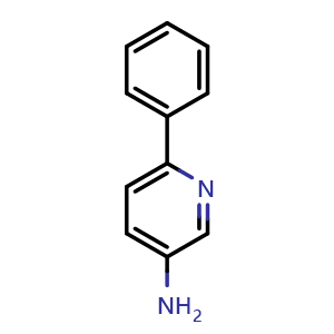 Chemical structure of 6-Phenyl-pyridin-3-ylamine , CAS 126370-67-0, AChemBlock P41904