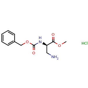 Chemical structure of 3-Amino-N-Cbz-D-alanine methyl ester hydrochloride , CAS 96192-93-7, AChemBlock P41907