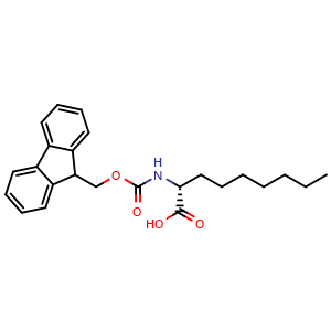 Chemical structure of Fmoc-(2R)-2-aminononanoic acid , CAS 1262886-66-7, AChemBlock P41917