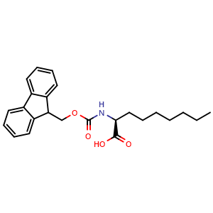 Chemical structure of Fmoc-(S)-2-aminononanoic acid , CAS 1262886-65-6, AChemBlock P41918