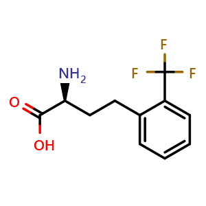 Chemical structure of 2-Trifluoromethyl-L-homophenylalanine , CAS 1260614-65-0, AChemBlock P41947