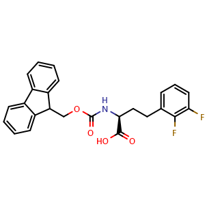 Chemical structure of Fmoc-2,3-difluoro-L-homophenylalanine , CAS 1260609-44-6, AChemBlock P41957