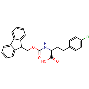 Chemical structure of N-Fmoc-4-chloro-L-homophenylalanine , CAS 1260608-62-5, AChemBlock P41960