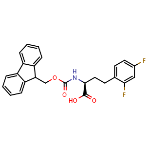 Chemical structure of Fmoc-2,4-difluoro-L-homophenylalanine , CAS 1260607-93-9, AChemBlock P41963