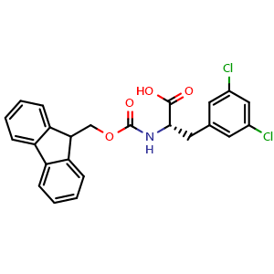 Chemical structure of 3,5-Dichloro-N-Fmoc-L-phenylalanine , CAS 1260605-95-5, AChemBlock P41969