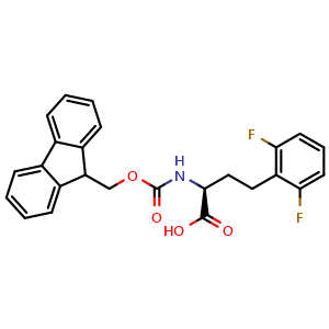 Chemical structure of Fmoc-2,6-difluoro-L-homophenylalanine , CAS 1260594-30-6, AChemBlock P41979