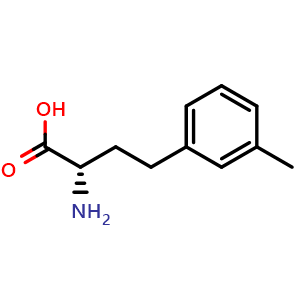 Chemical structure of (S)-2-Amino-4-(3-methylphenyl)butanoic acid , CAS 1260589-05-6, AChemBlock P41995