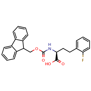 Chemical structure of Fmoc-2-fluoro-L-homophenylalanine , CAS 1260587-53-8, AChemBlock P42002