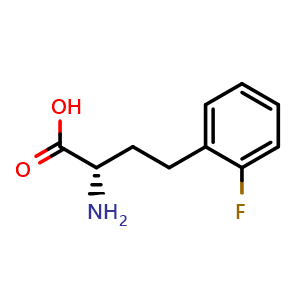 Chemical structure of 2-Fluoro-L-homophenylalanine , CAS 1260587-26-5, AChemBlock P42005