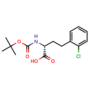 Chemical structure of N-Boc-2-chloro-D-homophenylalanine , CAS 1260587-00-5, AChemBlock P42007
