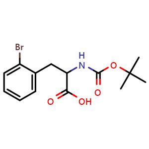 Chemical structure of 2-Bromo-N-Boc-DL-phenylalanine , CAS 1259990-33-4, AChemBlock P42017