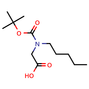 Chemical structure of N-Boc-N-pentyl-glycine , CAS 1259397-10-8, AChemBlock P42023