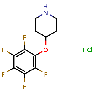 Chemical structure of 4-(Pentafluorophenoxy)piperidine hydrochloride , CAS 125884-94-8, AChemBlock P42024