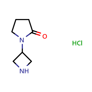 Chemical structure of 1-(3-Azetidinyl)-2-pyrrolidinone hydrochloride , CAS 1257294-05-5, AChemBlock P42034