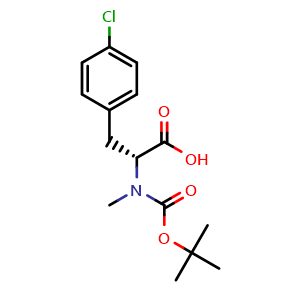 Chemical structure of N-Boc-N-methyl-4-chloro-D-phenylalanine , CAS 125324-00-7, AChemBlock P42052