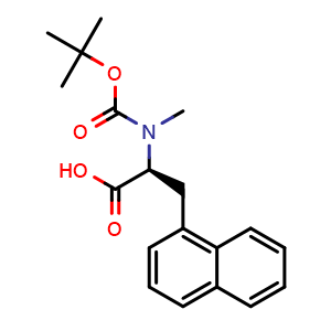 Chemical structure of N-Boc-N-methyl-3-(1-naphthyl)-L-alanine , CAS 125157-62-2, AChemBlock P42059