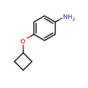 Chemical structure of 4-(Cyclobutyloxy)benzenamine , CAS 1251342-99-0, AChemBlock P42060
