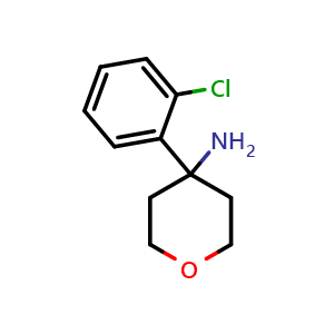 Chemical structure of 4-(2-Chlorophenyl)tetrahydro-2H-pyran-4-amine , CAS 1247236-98-1, AChemBlock P42070
