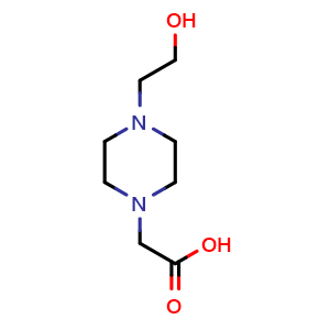 Chemical structure of 4-(2-Hydroxyethyl)-1-piperazineacetic acid , CAS 124335-65-5, AChemBlock P42085