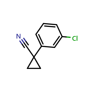 Chemical structure of 1-(3-Chlorophenyl)cyclopropanecarbonitrile , CAS 124276-32-0, AChemBlock P42092