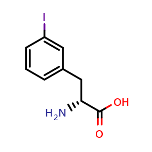 Chemical structure of 3-Iodo-D-phenylalanine , CAS 1241677-87-1, AChemBlock P42108