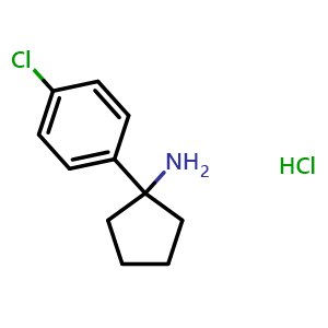 Chemical structure of 1-(4-Chlorophenyl)cyclopentanamine hydrochloride , CAS 1235439-77-6, AChemBlock P42124