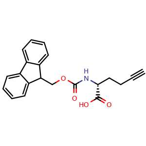 Chemical structure of (2R)-2-(Fmoc-amino)-5-hexynoic acid , CAS 1234692-66-0, AChemBlock P42128