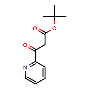 Chemical structure of tert-Butyl b-oxo-2-pyridinepropanoate , CAS 123440-85-7, AChemBlock P42129
