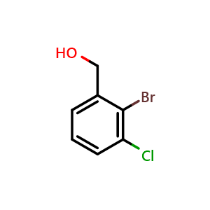 Chemical structure of 2-Bromo-3-chlorobenzyl alcohol , CAS 1232407-29-2, AChemBlock P42134