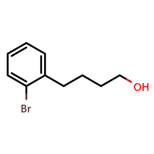 Chemical structure of 2-Bromo-benzenebutanol , CAS 123206-83-7, AChemBlock P42135